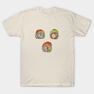 3 Pieces of sushi watercolour painting T-Shirt